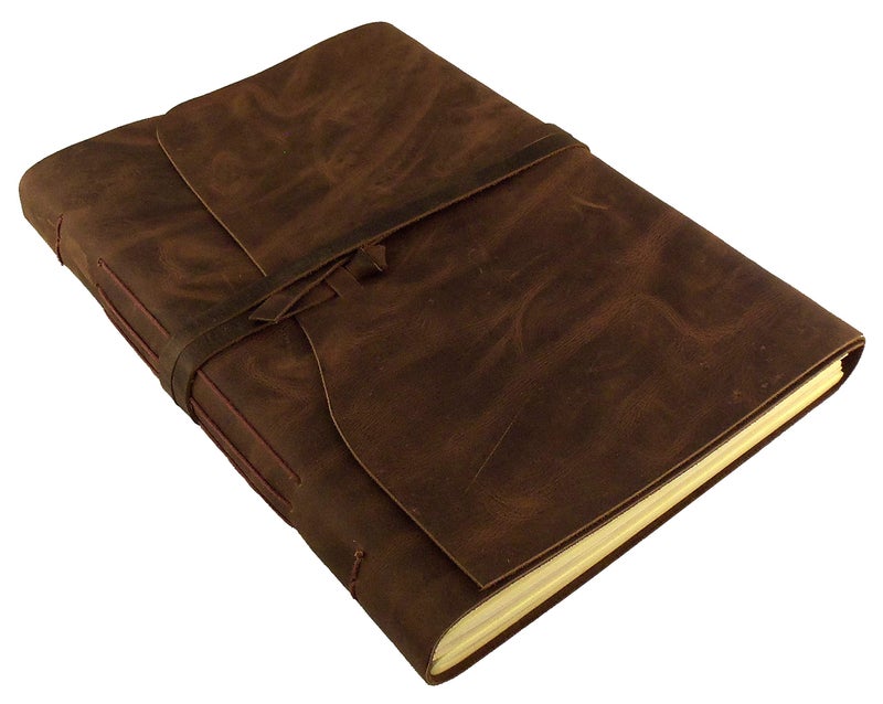 Rustic Ridge Leather ألبوم صور جلد طبيعي كبير بأسلوب ريفي - صفحات على طراز سكربوك، صندوق هدايا متضمن - يحمل 200 صورة بحجم 4x6 أو 5x7 - Image 4